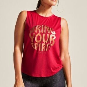 Spiritual Gangster Peloton Tank Top Large Red Bring Your Spirt used once